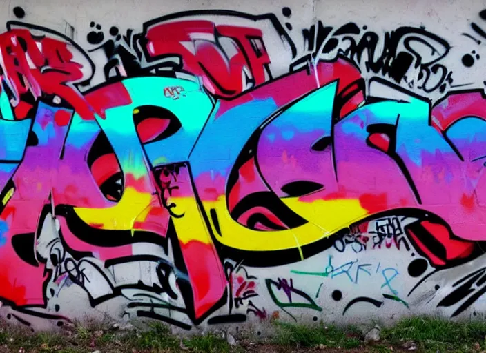 Prompt: graffiti saying cherry p, wildstyle, cool, hiphop, colorful