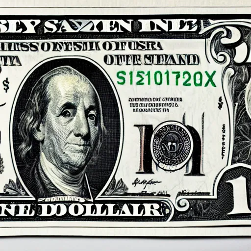 Prompt: a burning dollar bill