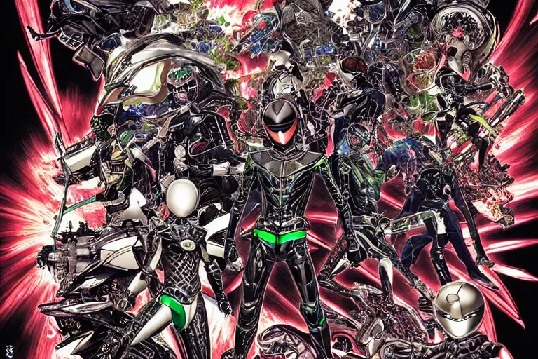 Image similar to kamen rider rx, by yoichi hatakenaka, masamune shirow, josan gonzales and dan mumford, ayami kojima, takato yamamoto, barclay shaw, karol bak, yukito kishiro