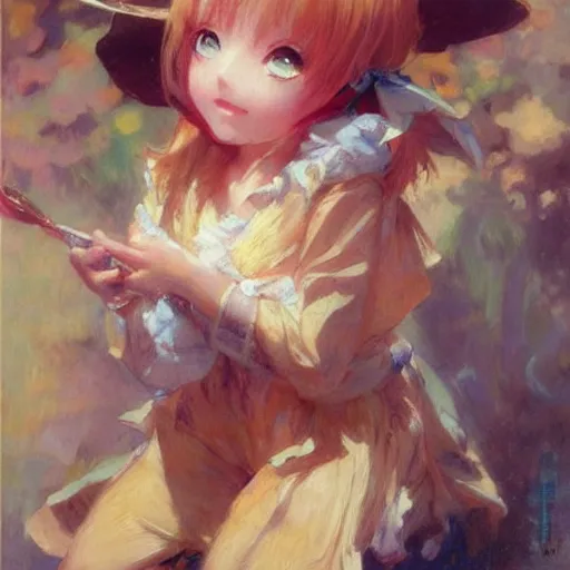 Prompt: cute dreamy anime girl faces, chibi art, painting by gaston bussiere, by craig mullins, j. c. leyendecker