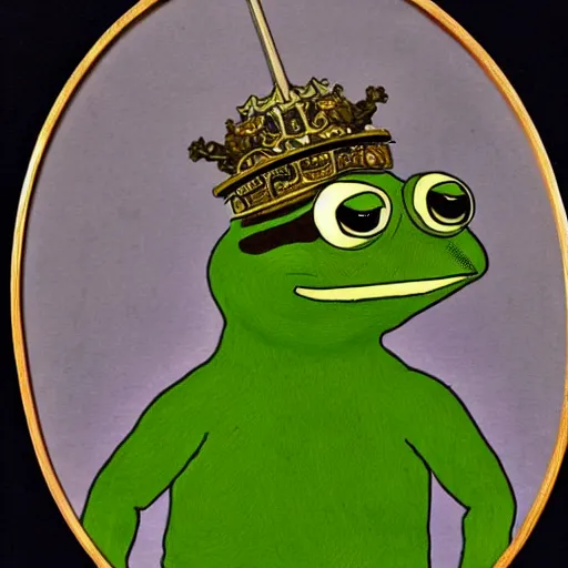 Prompt: pepe the frog as 1 9 th century prussian general, elegant portrait by sandro botticelli, detailed, symmetrical, intricate