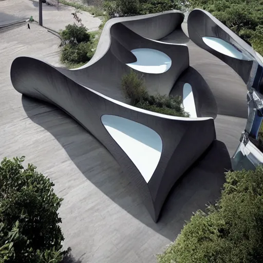 Image similar to house designed by zaha hadid