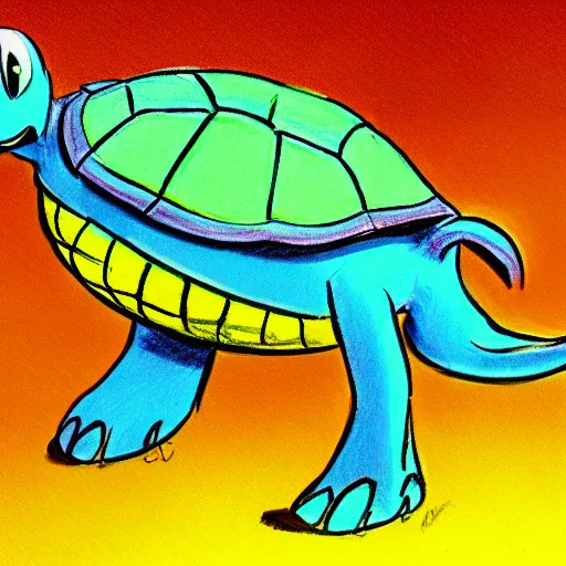 Image similar to milt kahl sketch of a cartoon turtle