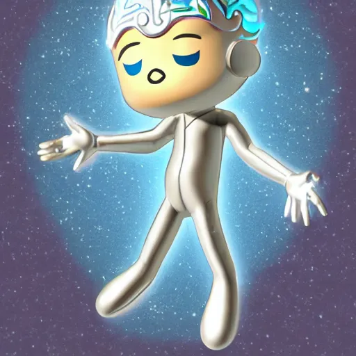 Prompt: silver surfer from Animal Crossing