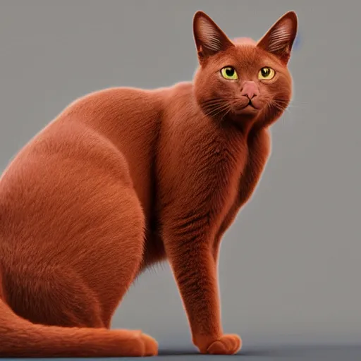 Image similar to cgi of a brown cat by sea