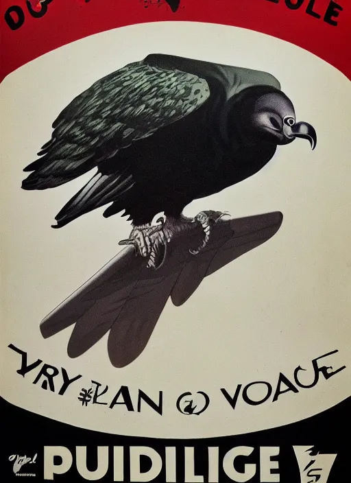 Image similar to vulture eye in 1940s propaganda poster, full hd,highly detailed