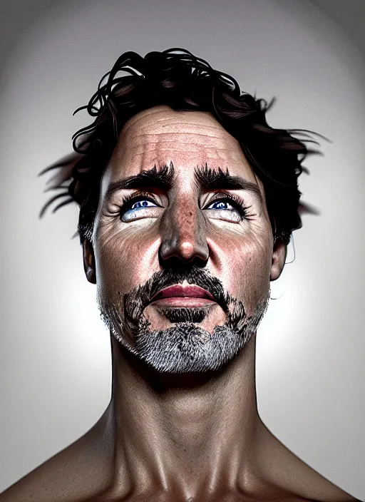 Image similar to a profile portrait of justin trudeau with translucent skin, visible cranial cavity with cobwebs, dust and rats, beautiful detailed intricate insanely detailed octane render, 8 k artistic photography, photorealistic, chiaroscuro, by david cronenberg, raphael, caravaggio