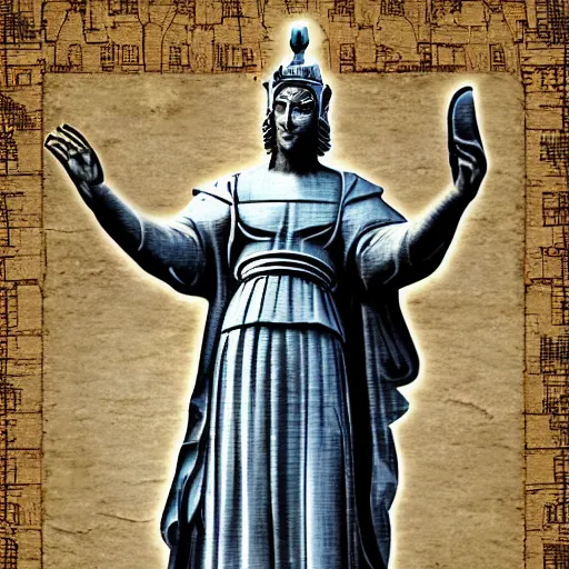 Prompt: redeemer crhist statue in rio japanese style digital paiting devian art city