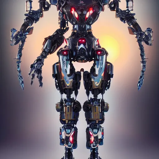 Image similar to a highly detailed close-up bust, of an awe-inspiring beautiful cute humanoid anthropomorphic robotic mecha female dragon, with smooth and streamlined armor, standing and posing elegantly in front of the camera, well detailed head with LED eyes, sharp design, two arms, digital art, artstation, DeviantArt, professional, octane render, sunset lighting