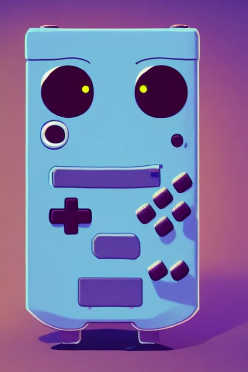 Image similar to A realistic image of an anthropomorphic gameboy BMO from adventure time, accurate, unreal engine, 4k