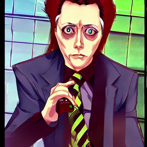 Image similar to christopher walken as a jojos bizzare adventure character, trending on artstation, anime