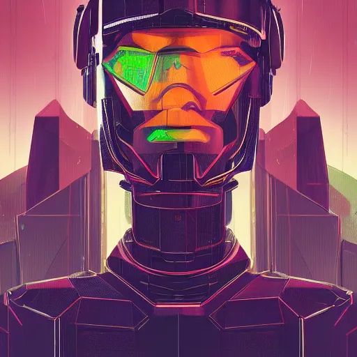 Image similar to cyberpunk augustus caesar as the leader of a futuristic communist nation, cybernetics, sharp lines, digital, artstation, colored in