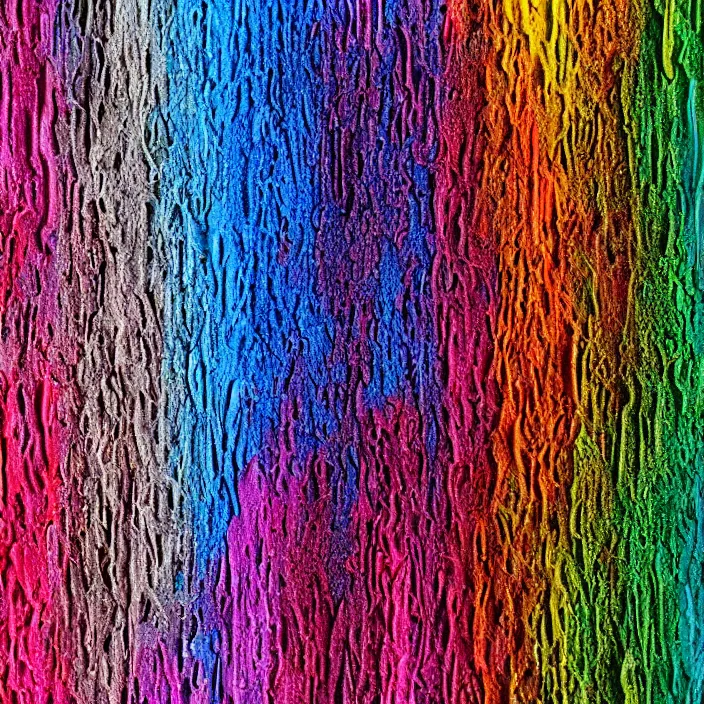 Image similar to melted crayons on a white background, negative space, ray tracing, psychedelic, intricate, dripping, very complex, textured, photography