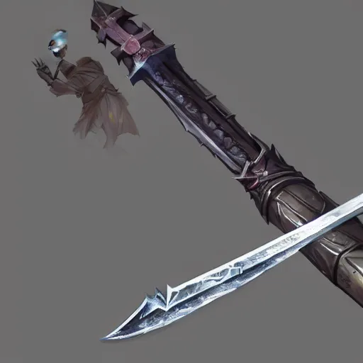 Prompt: fantasy sword designed by Greg rutkowski, concept art, fantasy, 4k