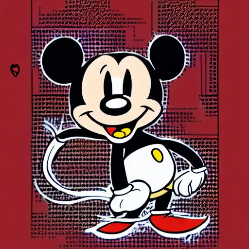 Image similar to mickeymouse as a mignon cartoon, comic