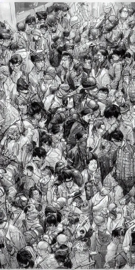 Image similar to scene from subway station by kim jung gi