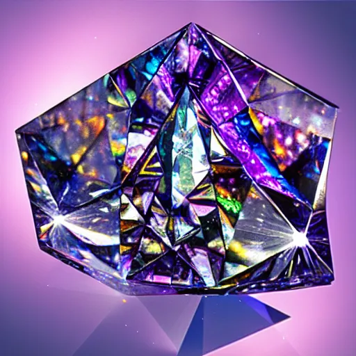 Image similar to A diamond made of bismuth