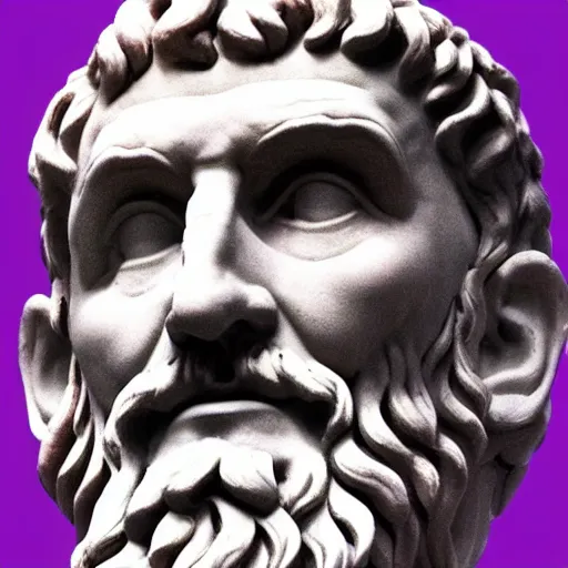 Prompt: a portait of epicurus as a hipster, with red glasses, purple shirt, detailed, hyper realistic picture