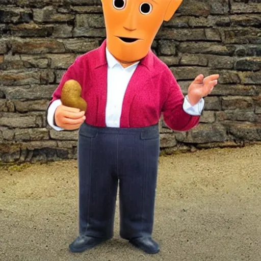 Image similar to a man with potatoe head