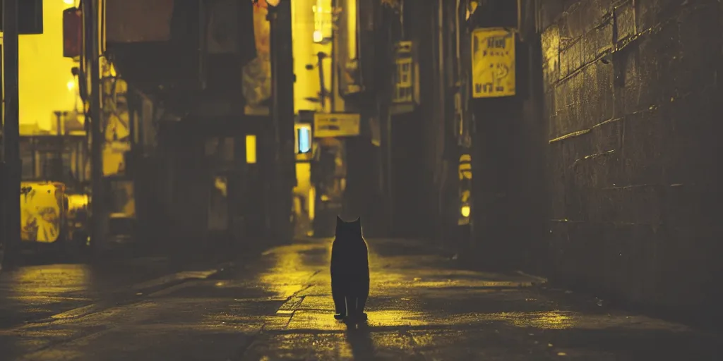 a-big-black-cat-standing-on-the-back-paws-and-wearing-stable