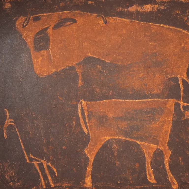 a cave painting of an ox by flickering firelight 4 k | Stable Diffusion ...