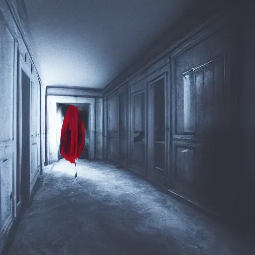 Prompt: a dark mind in a nightmare is aware of betrayal sadness and despondency of a schizophrenia in a red maze room 8K resolution