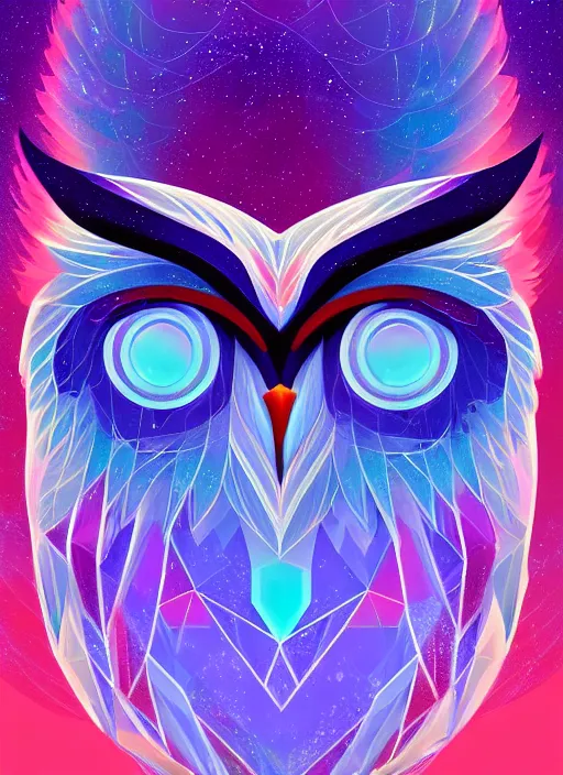 Image similar to symmetry!! product render poster vivid colors divine proportion owl, ice and snow, glowing fog intricate, elegant, highly detailed, digital painting, artstation, concept art, smooth, sharp focus, illustration,