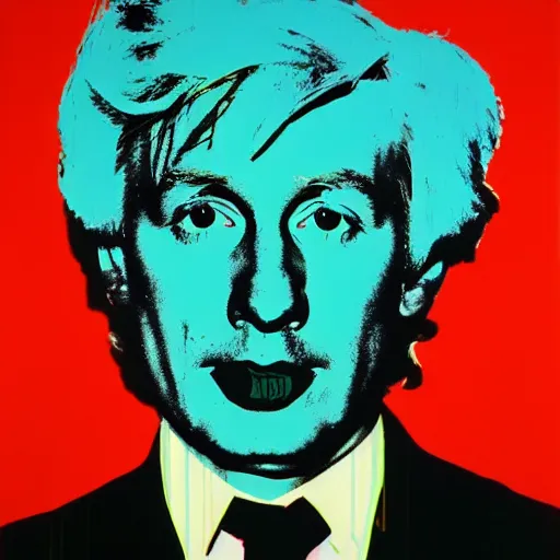 Prompt: boris karlof silk screen portrait by andy warhol, butcher billy style