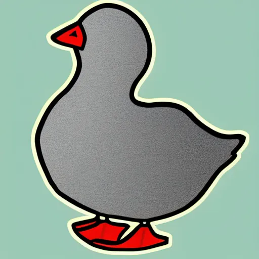 Image similar to cute goose, cute face, full body, chubby, sticker concept design