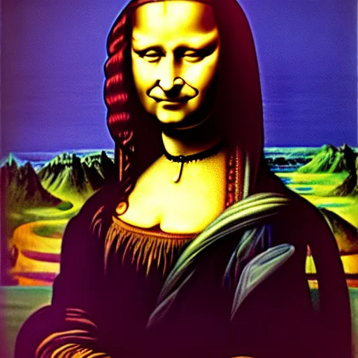 Prompt: monalisa in the style of ZDZISŁAW BEKSIŃSKI