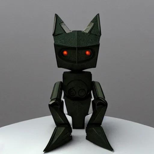 Image similar to a 3 d printed robot that resembles a fox, 3 d render, post processing, cinmatic lightning