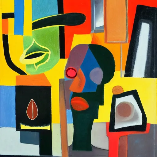 Image similar to a portrait of the artist. abstract modernism. post - surrealist meta commentary