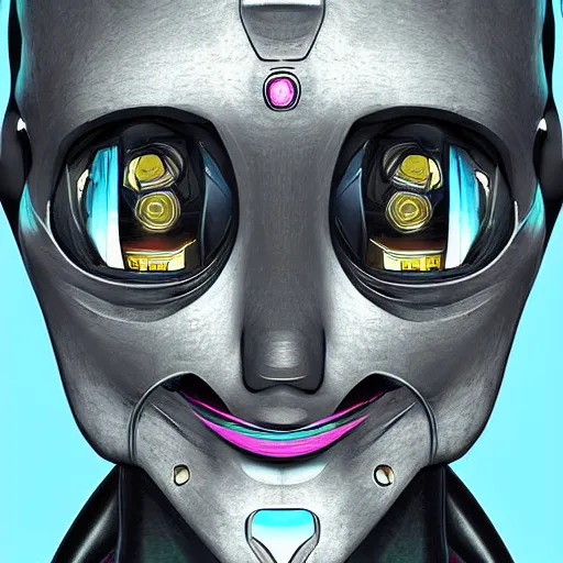 Prompt: a portrait of a robot, digital art, detailed