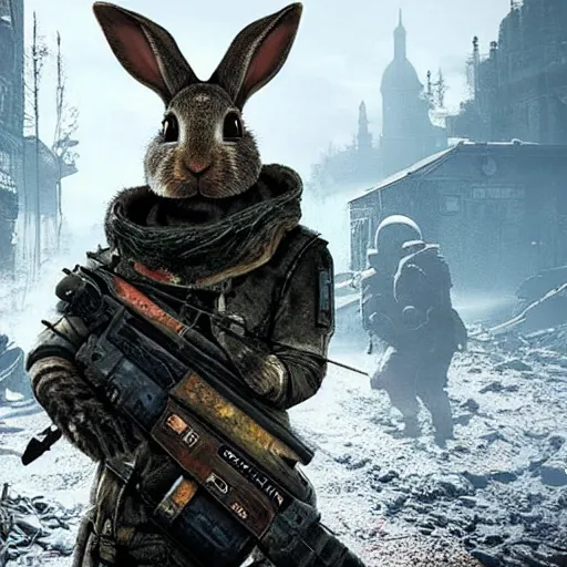 Image similar to a rabbit in the video game Metro Exodus