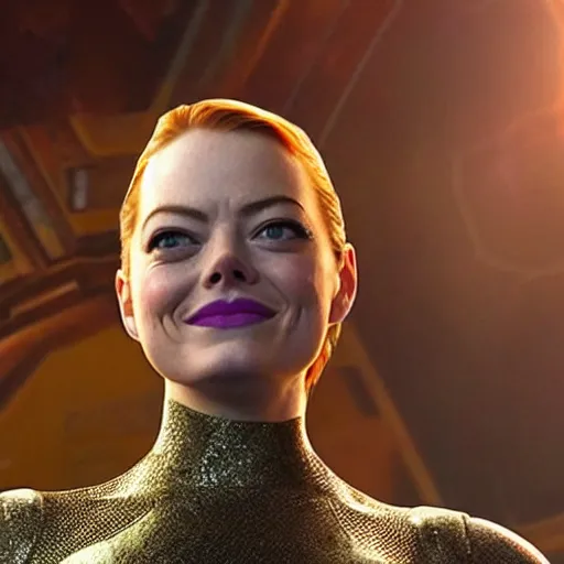 Image similar to emma stone as thanos