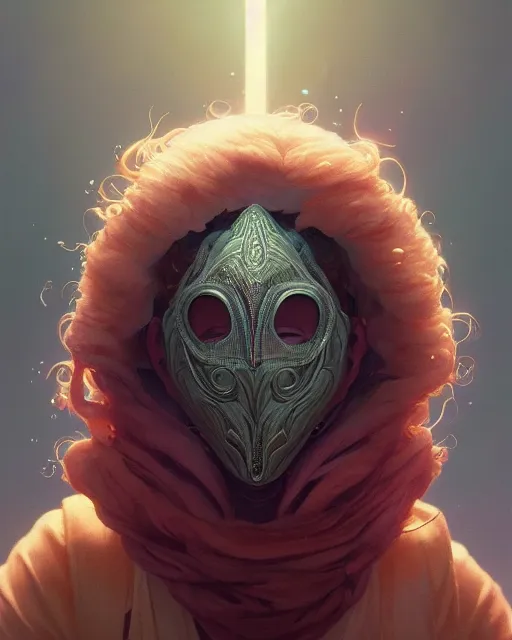 Image similar to highly detailed surreal vfx portrait of marjora's mask, stephen bliss, unreal engine, greg rutkowski, loish, rhads, beeple, makoto shinkai and lois van baarle, ilya kuvshinov, rossdraws, tom bagshaw, alphonse mucha, global illumination, detailed and intricate environment
