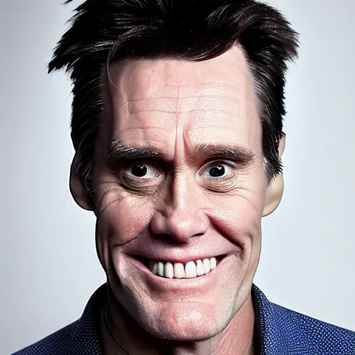 Image similar to a portrait of jim carrey wearing mechanical implants