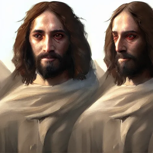Prompt: jesus christ hiper realistic face, in the greg rutkowski style, king of jewish