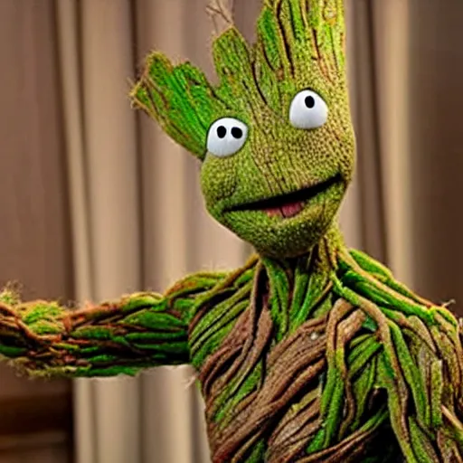 Image similar to groot in the muppet show