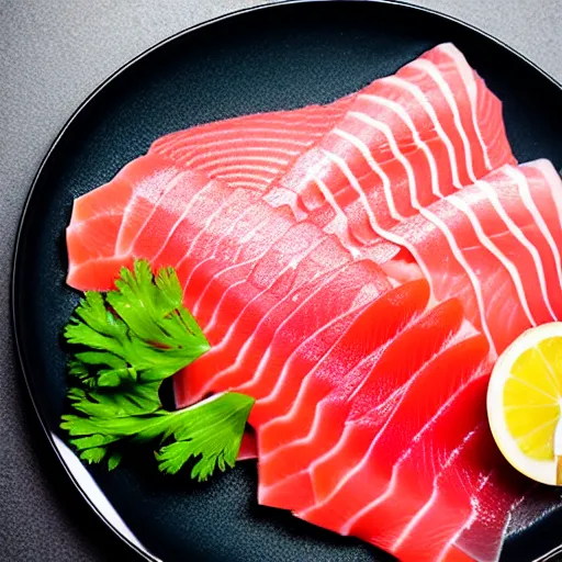 Image similar to gigantic plate of gourmet top quality sashimi photography professional photograph