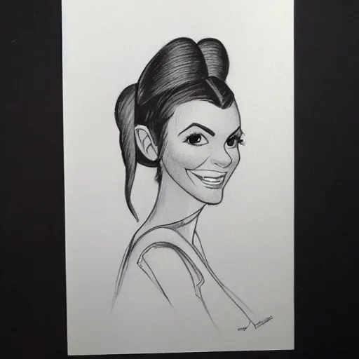 Image similar to milt kahl pencil sketch of victoria justice as princess leia