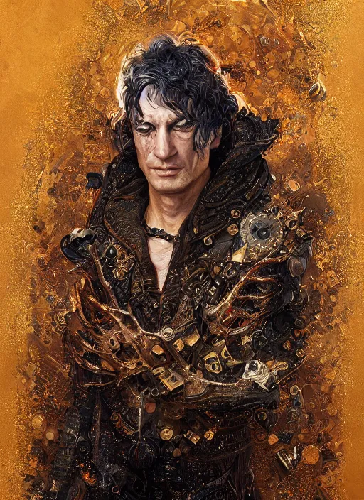 Image similar to high intricate painting of the sandman, ornate, full shot, neil gaiman, maria panfilova, andrea savchenko, mike kime, ludovic plouffe, qi sheng luo, oliver cook, julian calle, eddie mendoza, trending on artstation