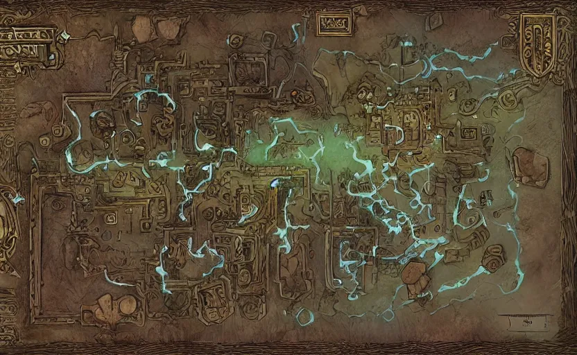 Image similar to Intricate dungeon map for d&d, digital paint, wizards of the coast