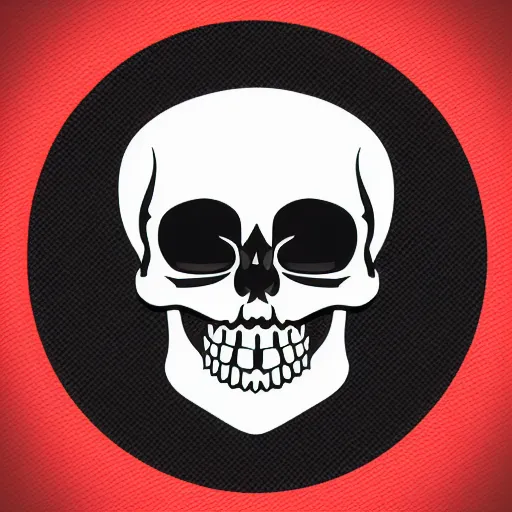 Prompt: gaming logo skull, vector graphic, aggressive eyes white background