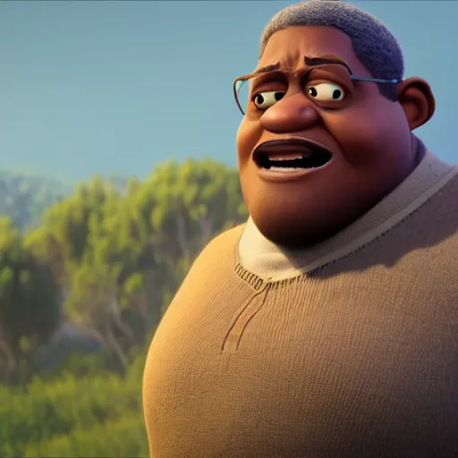 Image similar to forest whitaker as a pixar disney character from up ( 2 0 0 9 ), unreal engine, octane render, 3 d render, photorealistic