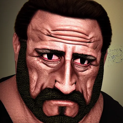 Prompt: Full shot of Lyle Alzado, by Sakimichan, extremely realistic texture