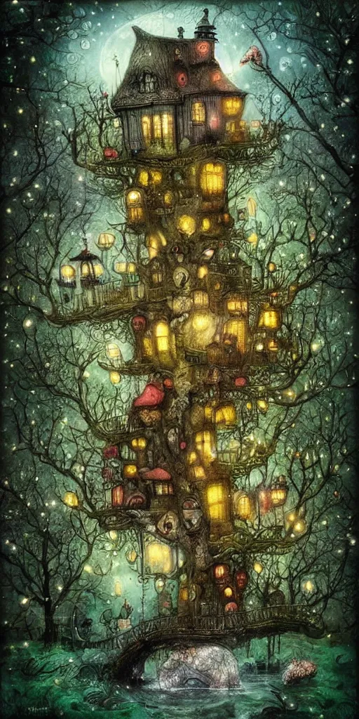 Prompt: a fairytale scene by alexander jansson