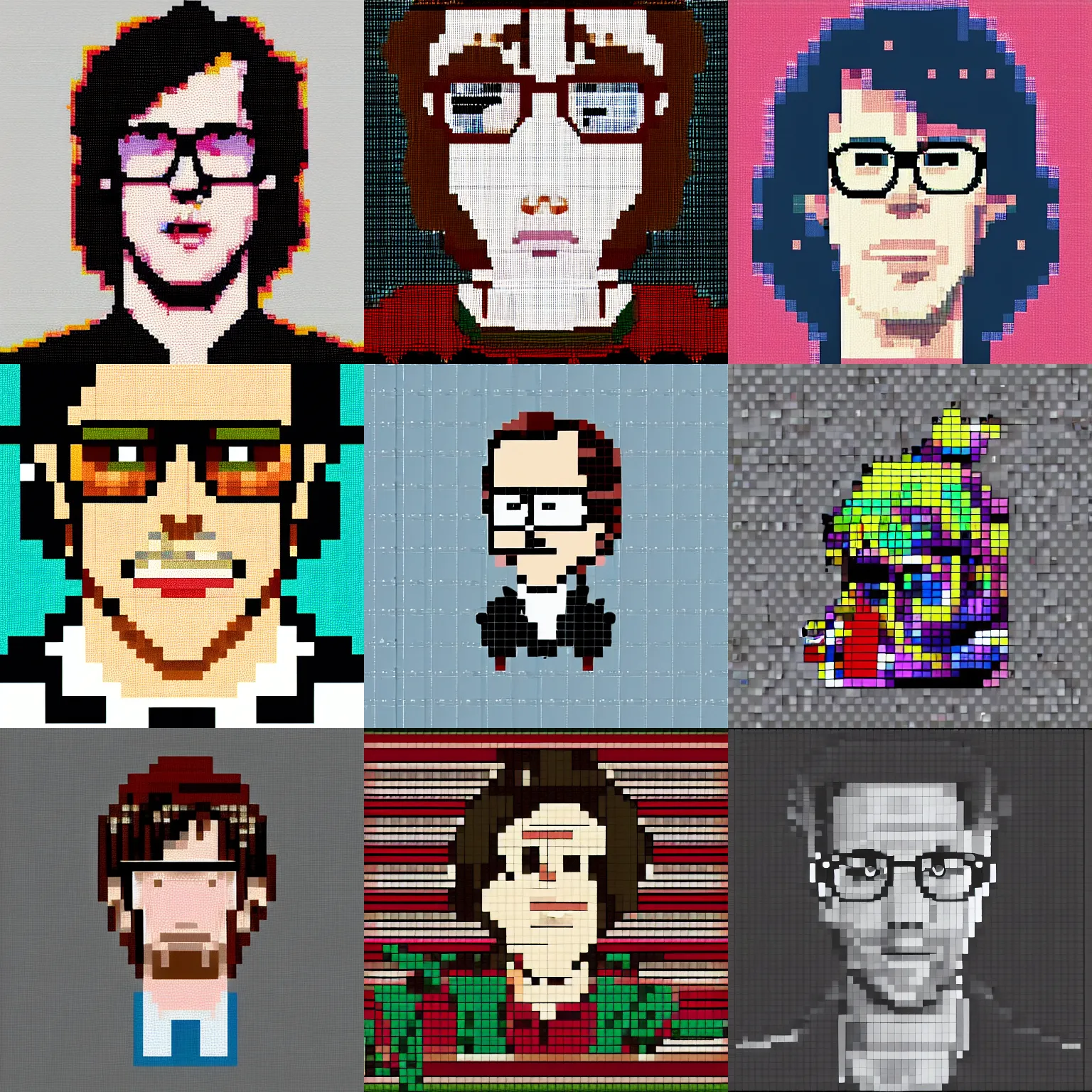 Prompt: detailed pixel art of Ben Folds