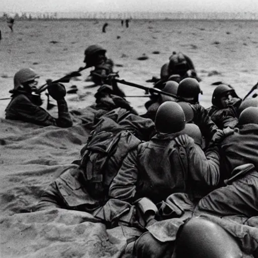 Image similar to the d - day, by robert capa,