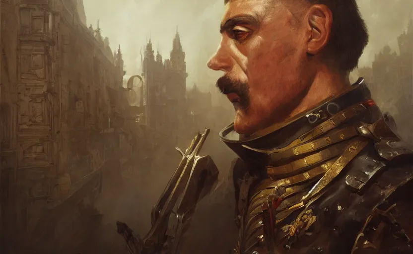 Image similar to spanish conquer soldier francisco pizarro, symmetrical portrait, wide view, high detailed, full perfect, high detail, by craig mullins, peter mohrbacher, unreal engine, octane rendered, 8 k, trending on artstation